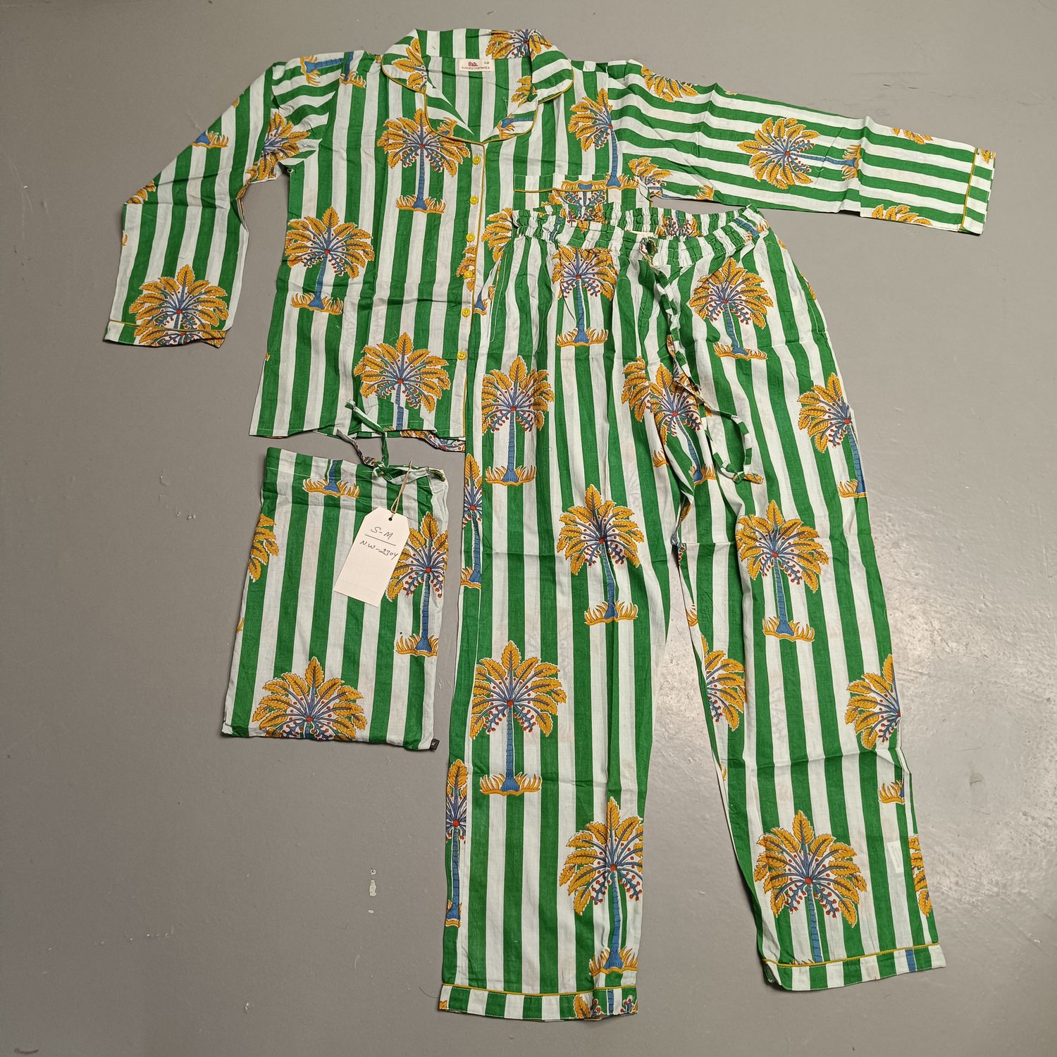 L-XL Cotton 39" Pajamas Set full sleeves