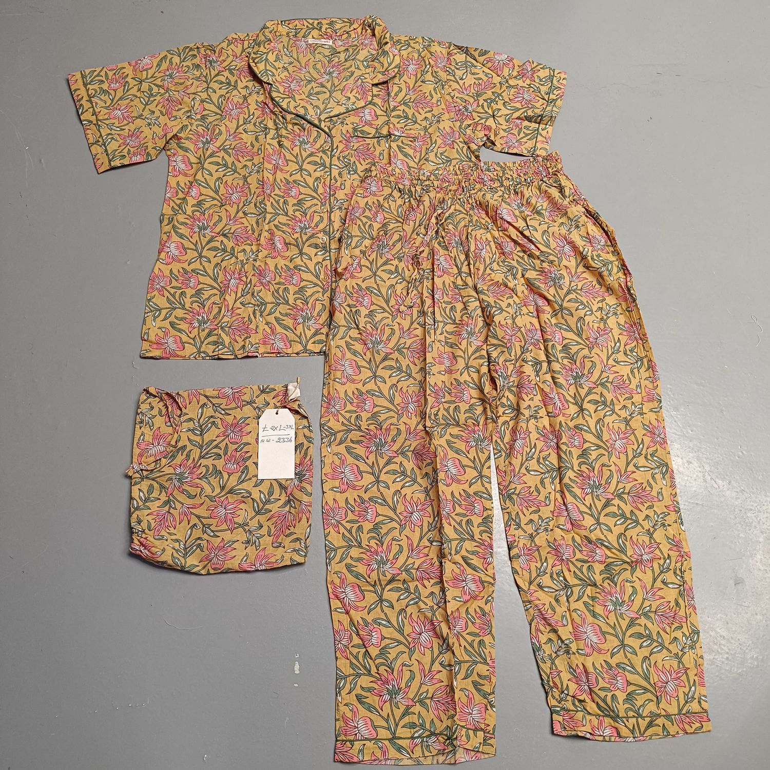 L/XL Cotton Pajamas Set Short sleeves