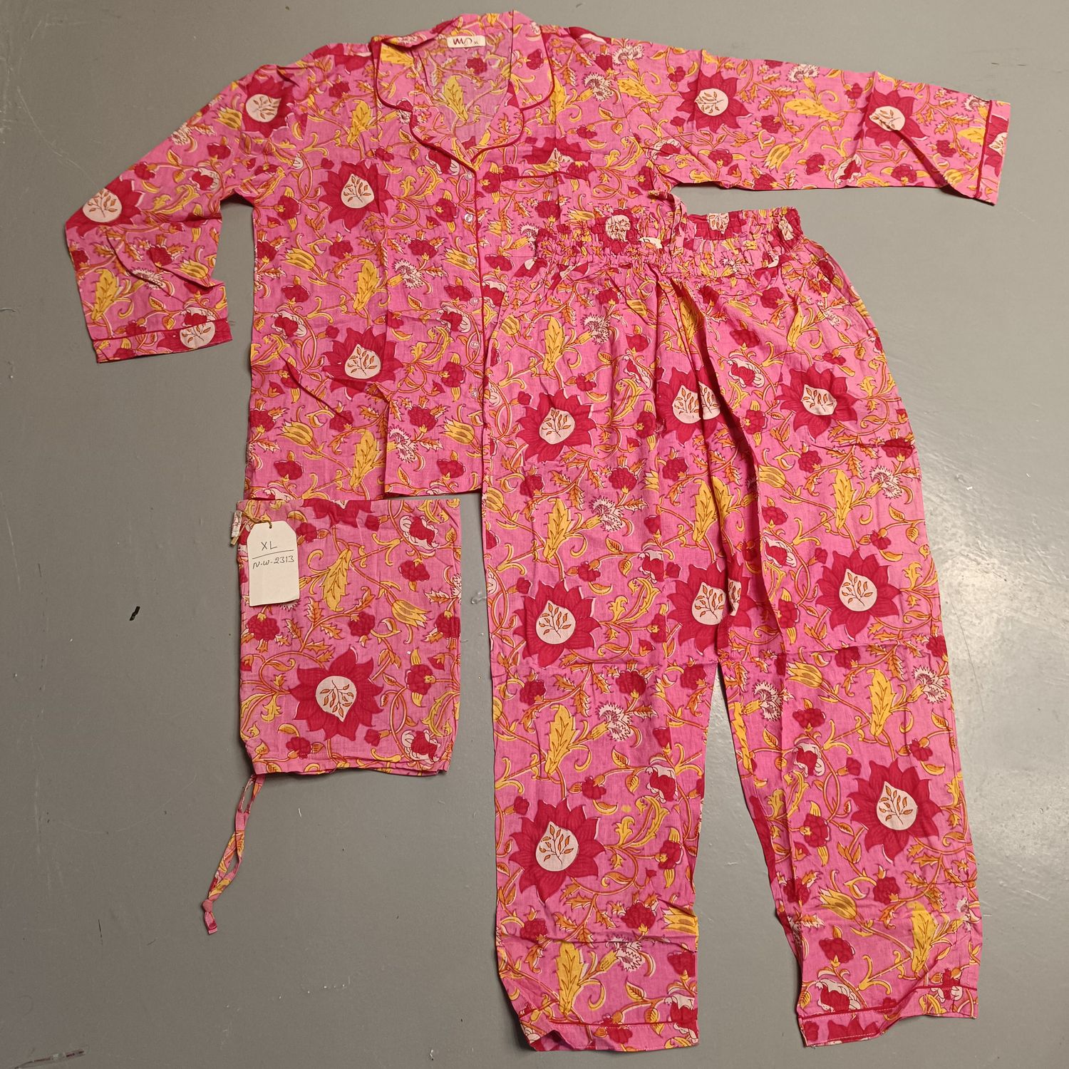 L-XL Cotton 39" Pajamas Set full sleeves