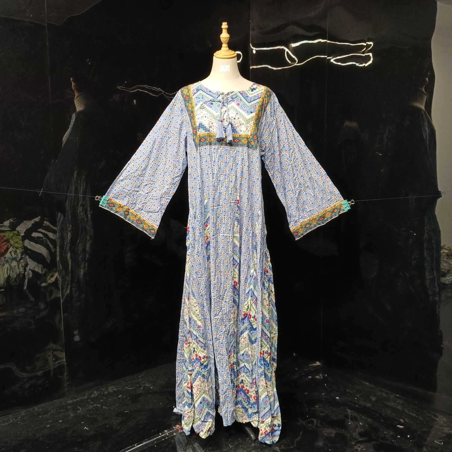 L/XL  Anaya Printed Cotton Dress 57"Long Jalabiya