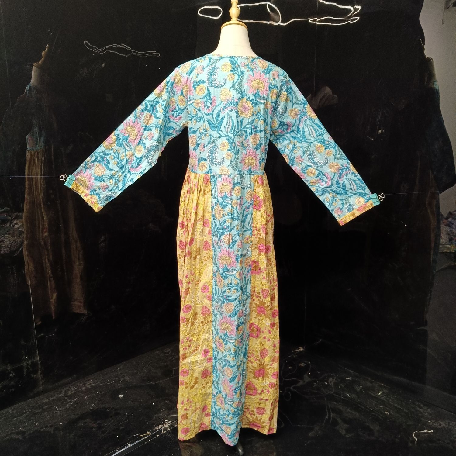 S/M Heba Printed Cotton Dress 57" Long  Jalabiya