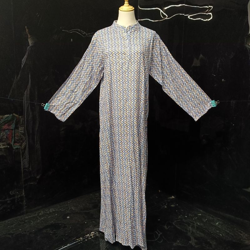 L/XL Special Multi Printed Cotton Dress 57" Long Jalabiya