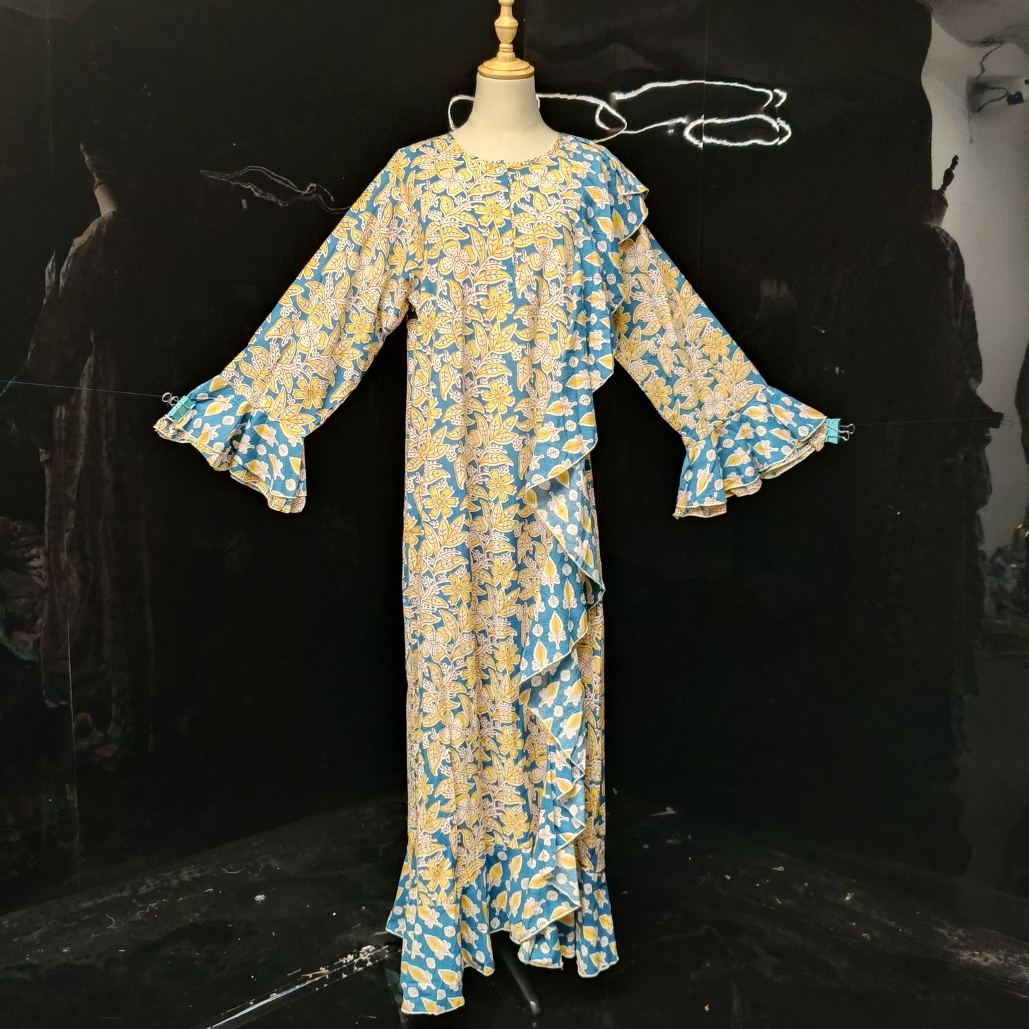 L/XL Princess Printed Cotton Dress 57" Jalabiya