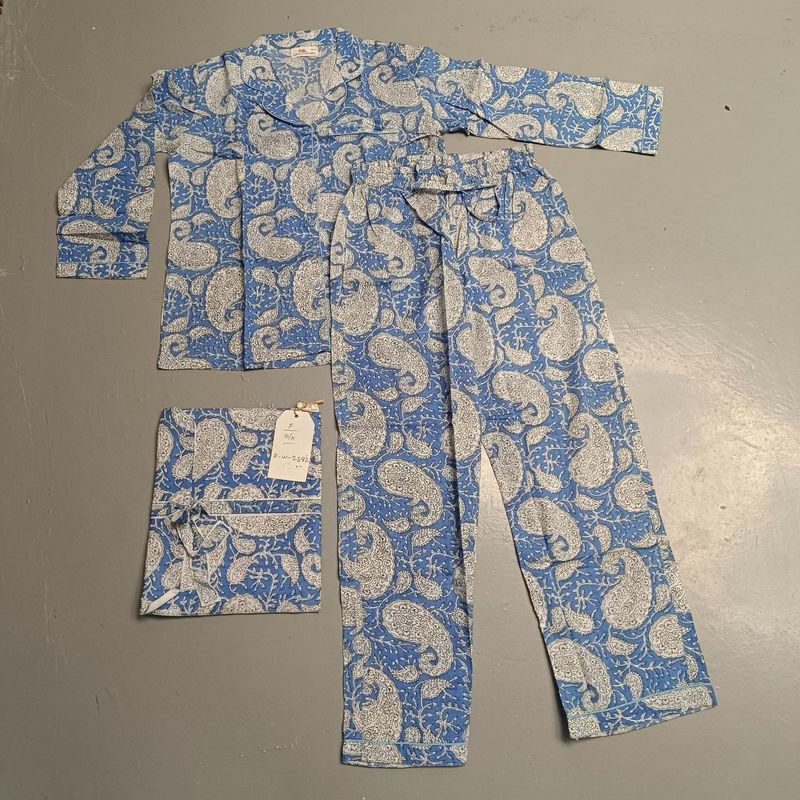 10-11 Year Cotton Full Sleeves Shirt Collar Neck Full Pajama Set