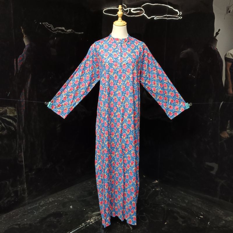 L/XL Special Multi Printed Cotton Dress 57" Long Jalabiya