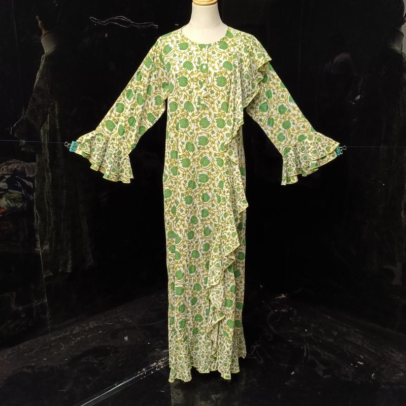 S/M Princess Printed Cotton Dress 57" Jalabiya