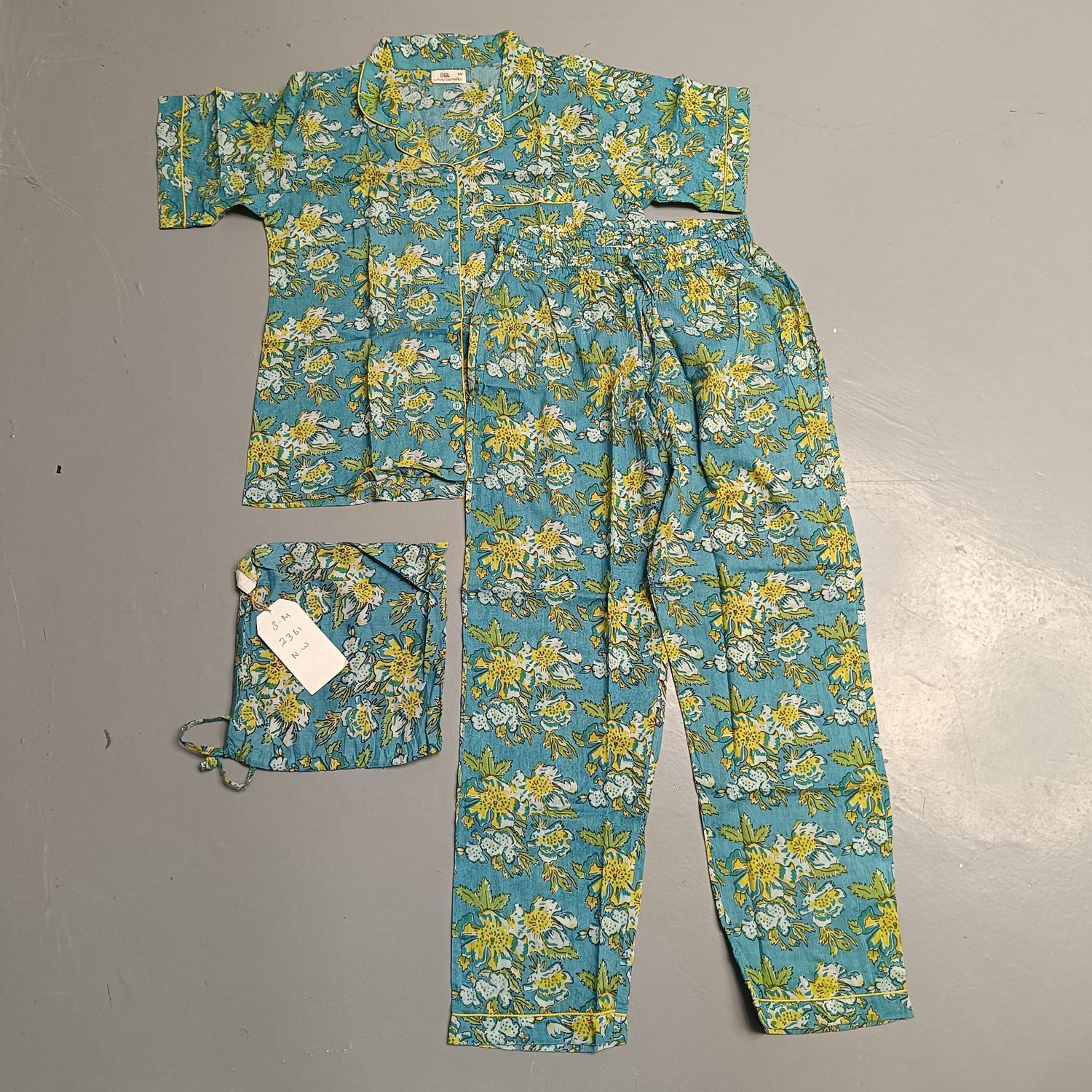 S/M Cotton 39" Pajamas Set full sleeves