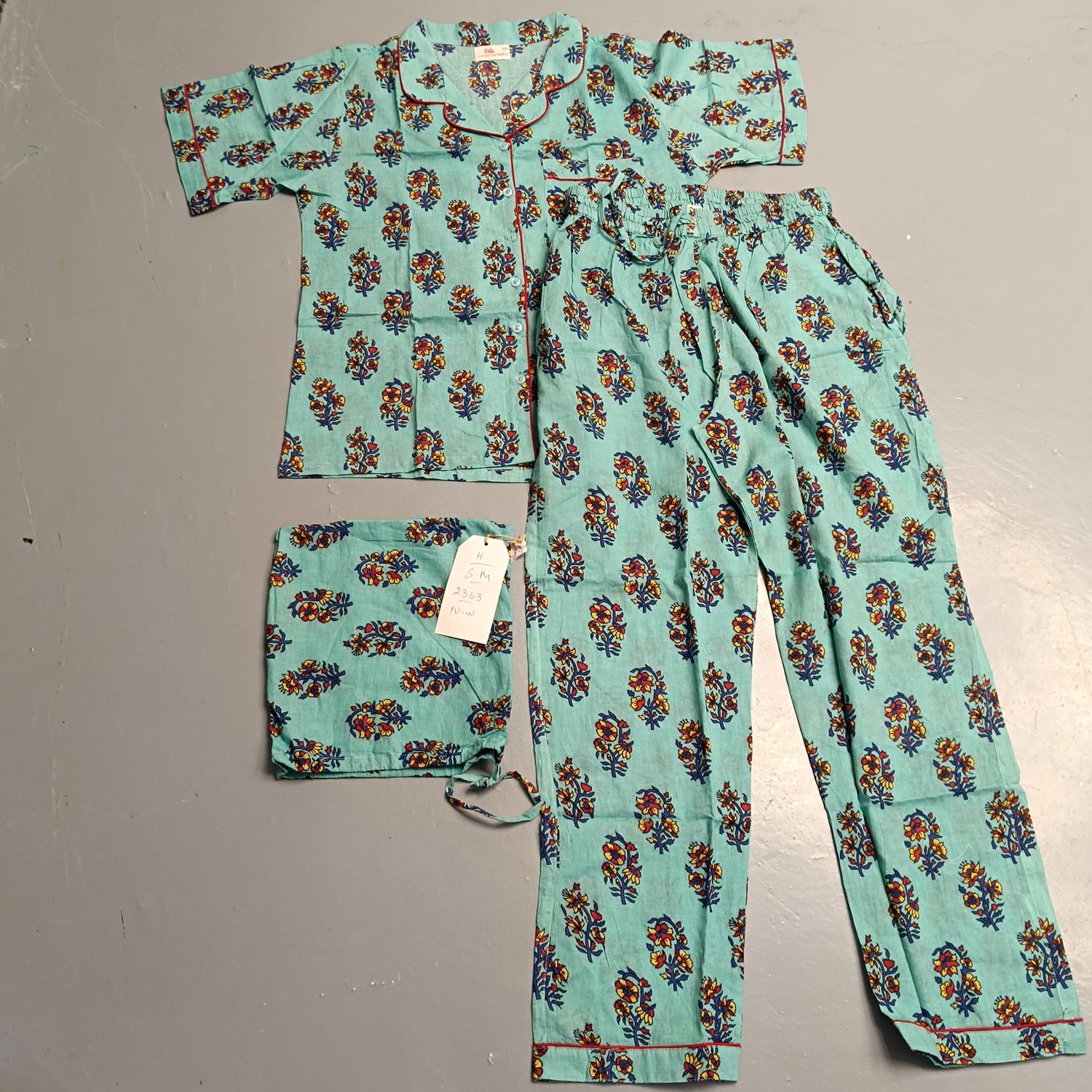 S/M Cotton 39" Pajamas Set full sleeves