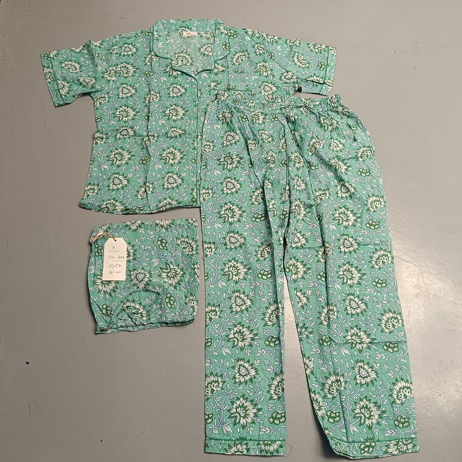 2XL/3XL Cotton Short Sleeves Pajama Set
