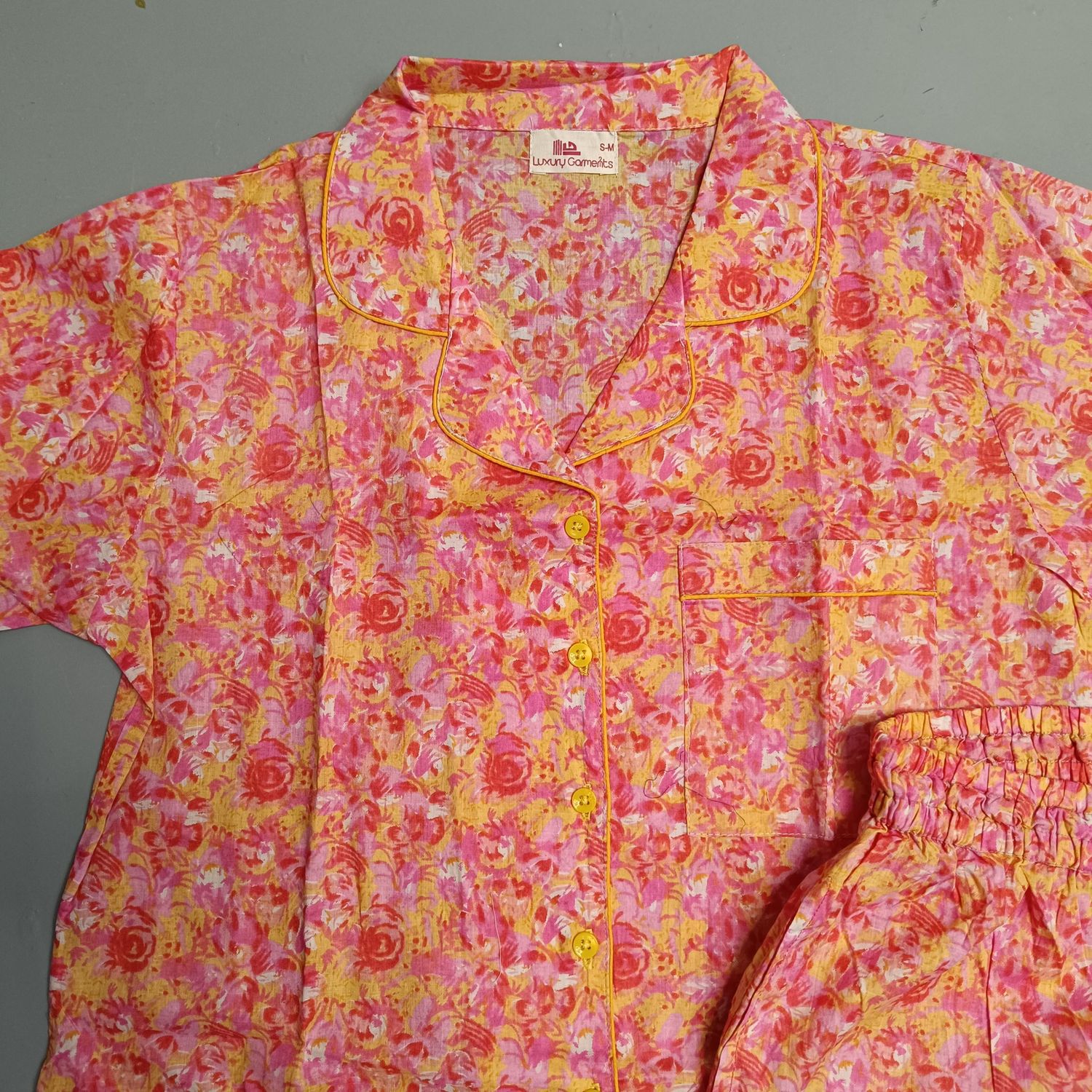 S/M Cotton 39" Pajamas Set full sleeves