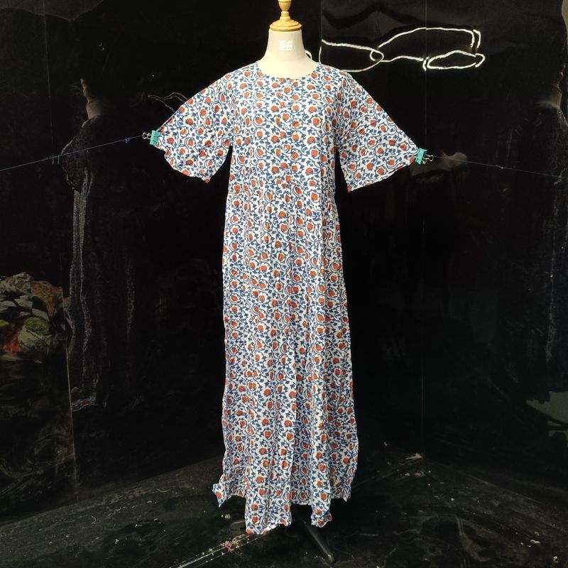 S/M Special Printed Cotton Dress 57" Long Jalabiya