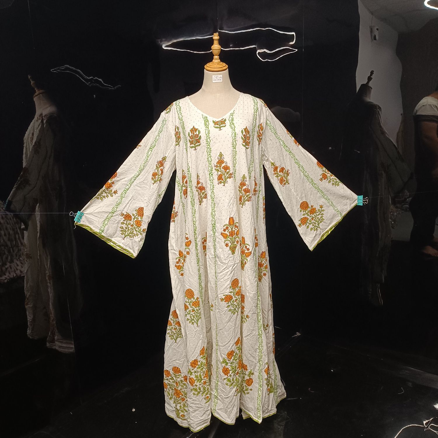 L/XL   Meher Crystal Cotton Dress 56" Long Jalabiya