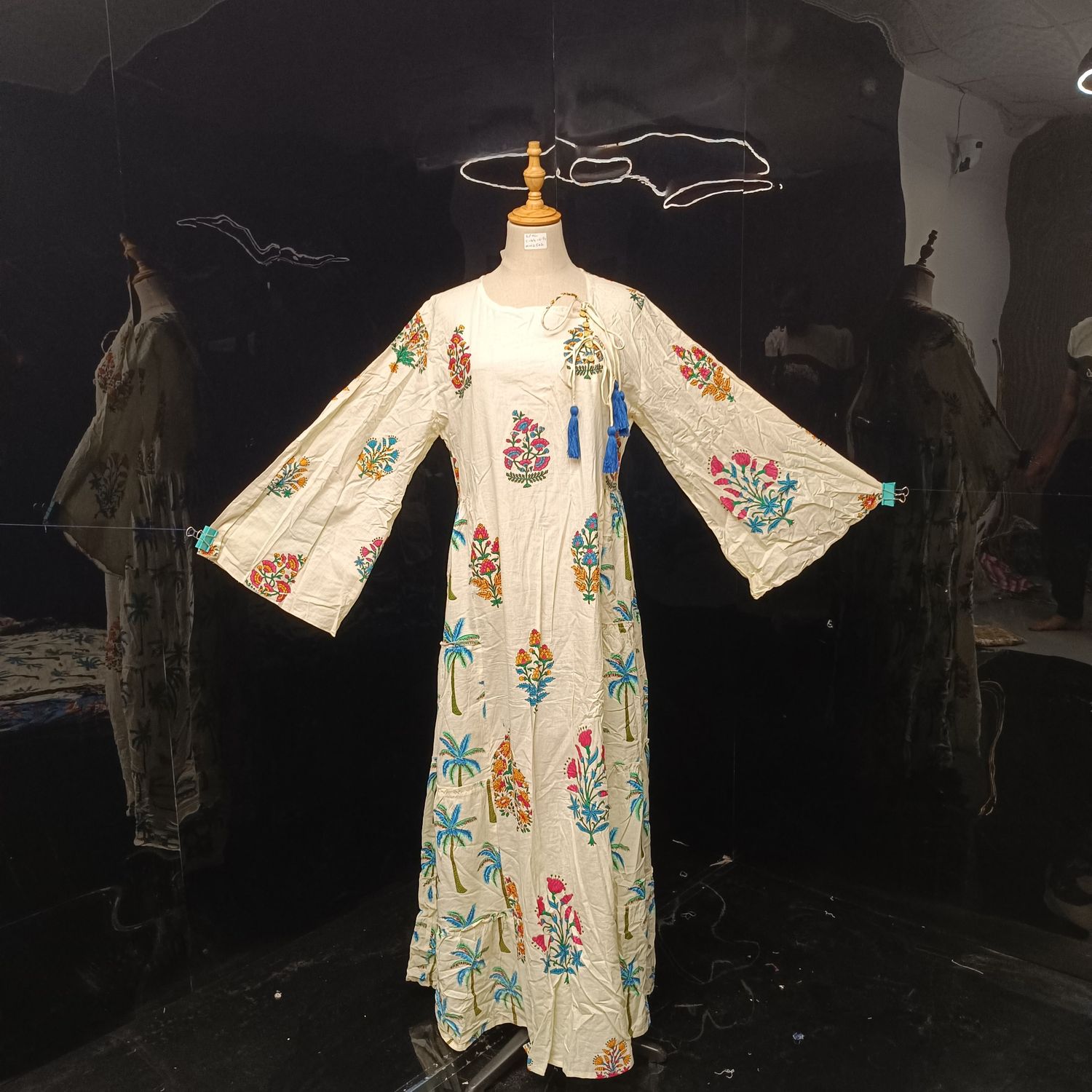 L/LX Cindrella Printed Cotton Dress 57" Long Jalabiya