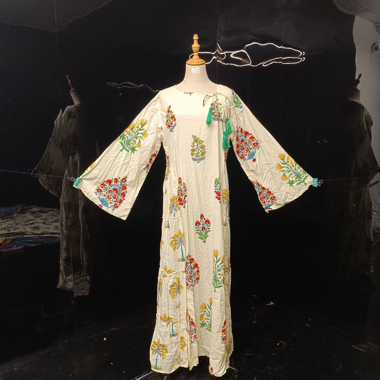 L/LX Cindrella Printed Cotton Dress 57" Long Jalabiya