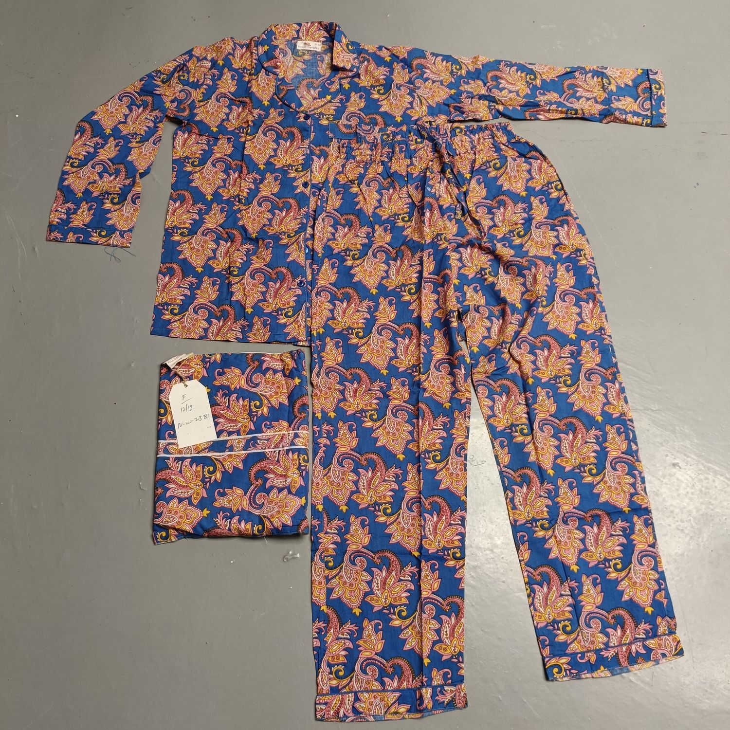 12-13 Year Full Sleeves Full Collar Neck Cotton Pajamas Set