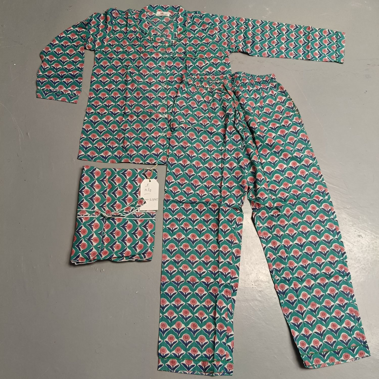 12-13 Year Full Sleeves Full Collar Neck Cotton Pajamas Set