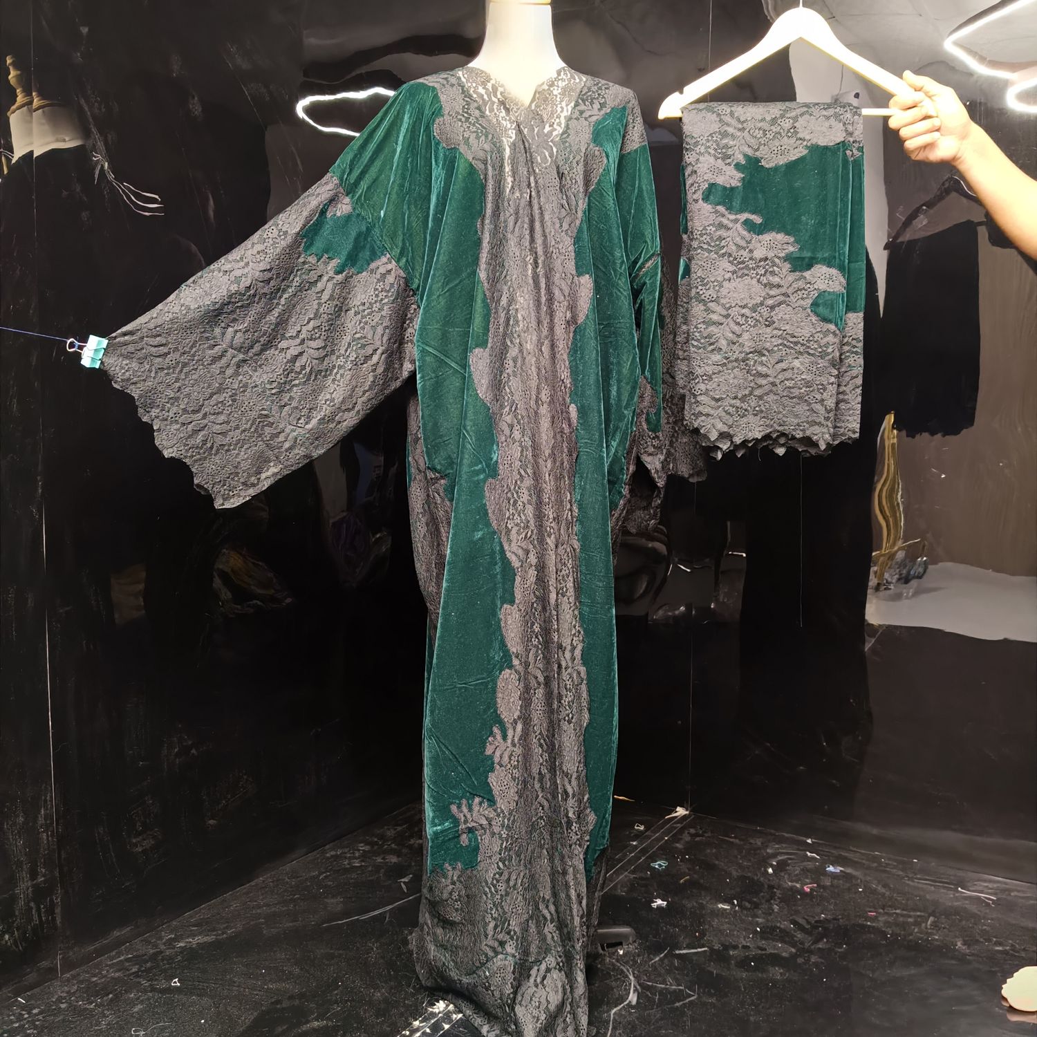 Kashmiri velvet bisht with sheila 60" Inches Lenght