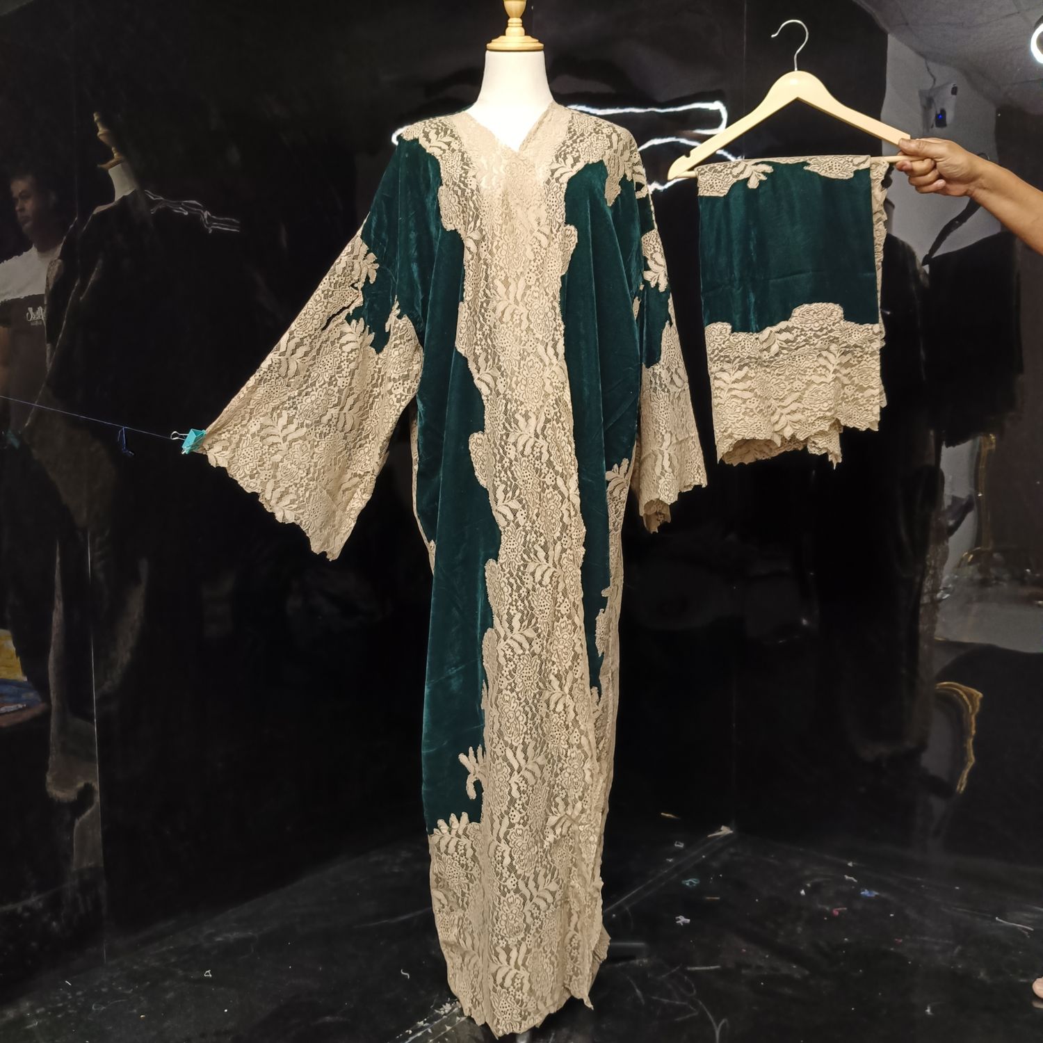 Kashmiri velvet bisht with sheila 58" Inches Lenght