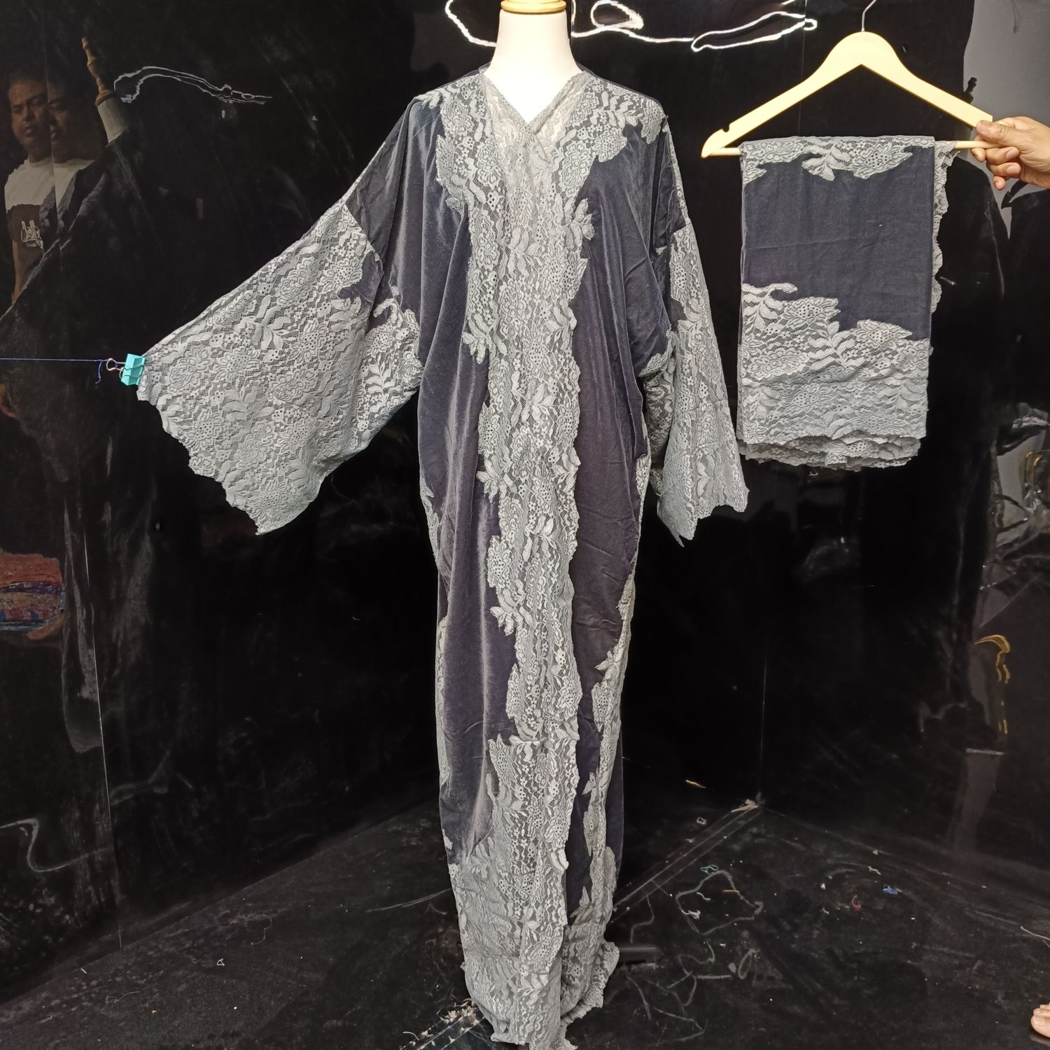 Kashmiri velvet bisht with sheila 60" Inches Lenght