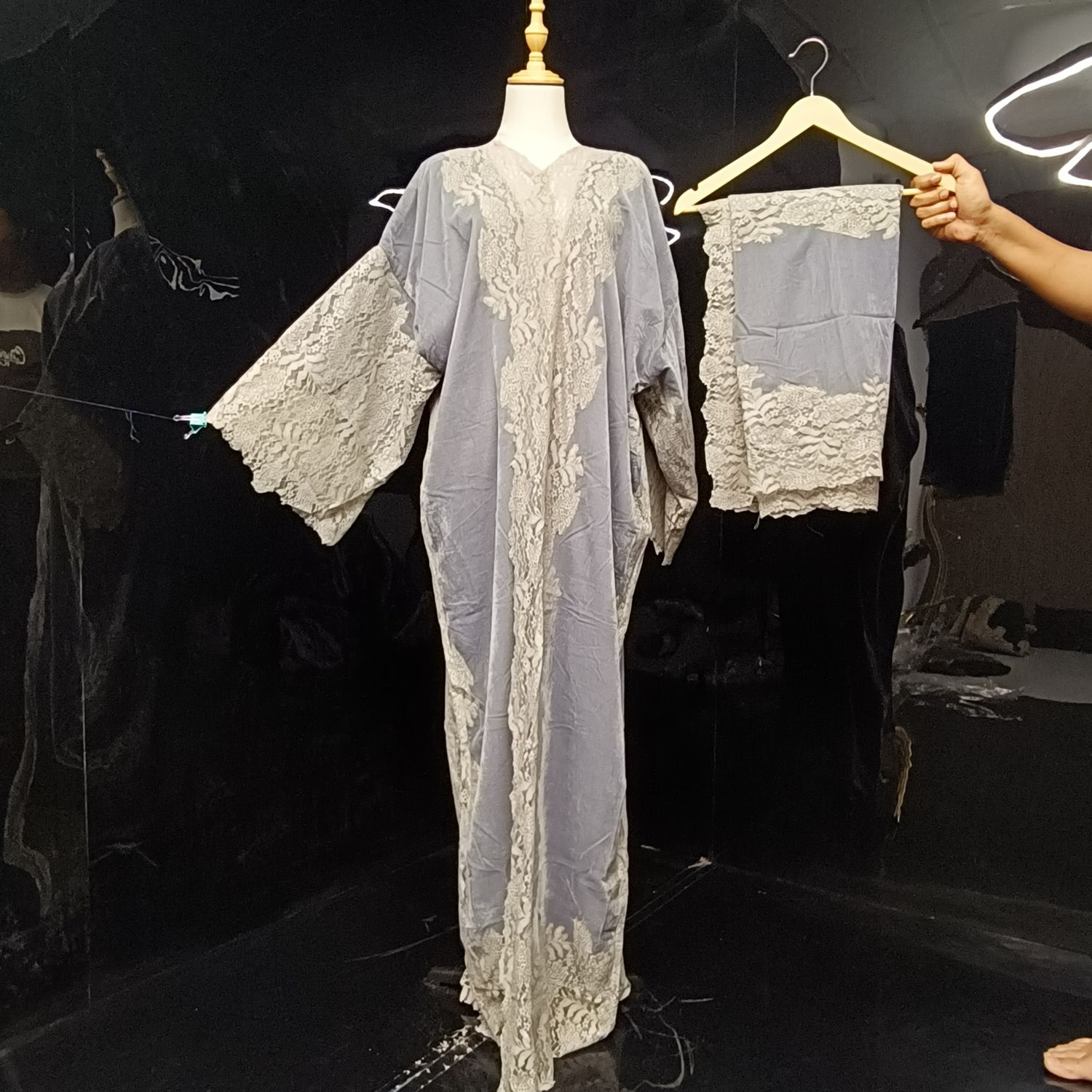 Kashmiri velvet bisht with sheila 60" Inches Lenght