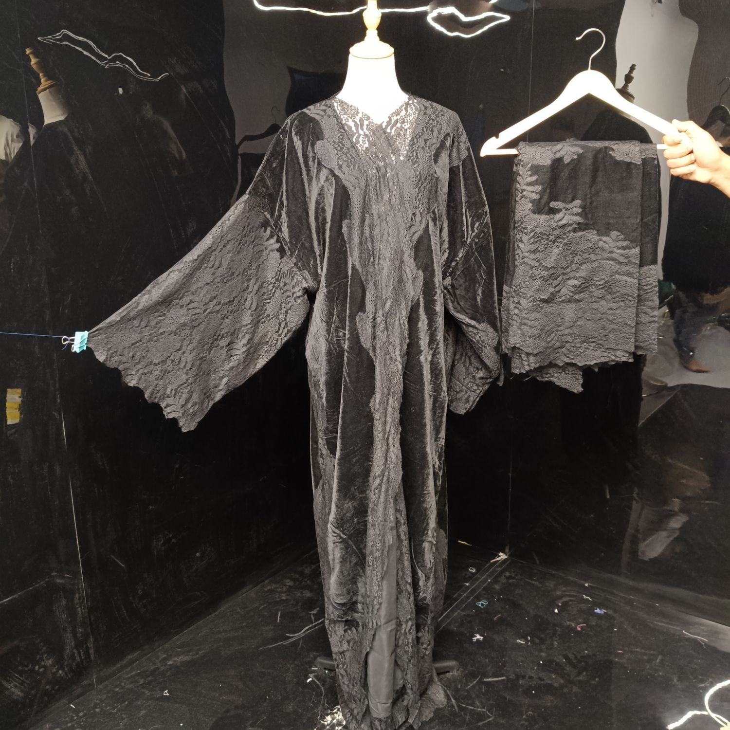 Kashmiri velvet bisht with sheila 59" Inches Lenght