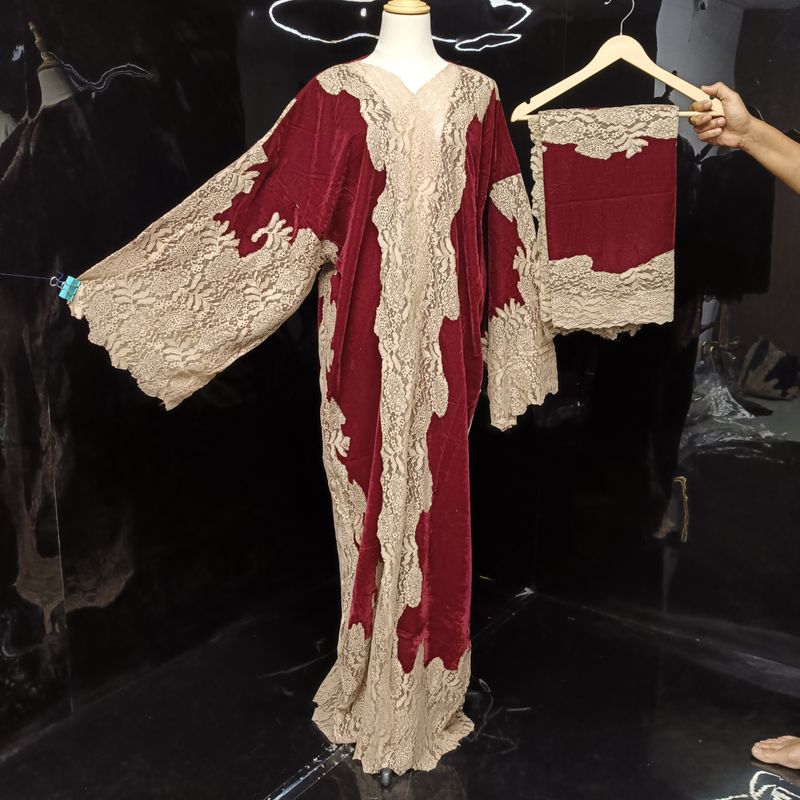 Kashmiri velvet bisht with sheila 60" Inches Lenght