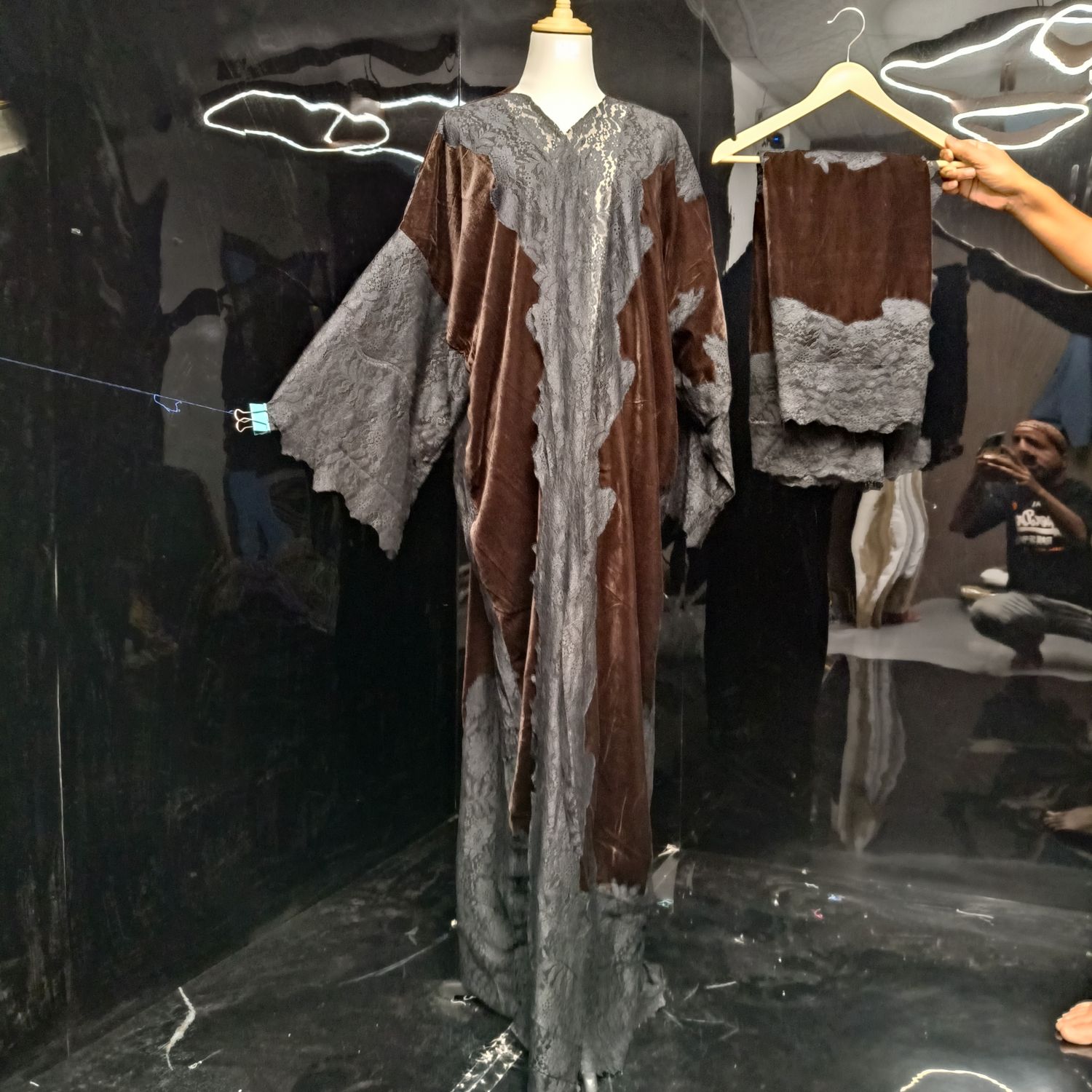 Kashmiri velvet bisht with sheila 60" Inches Lenght