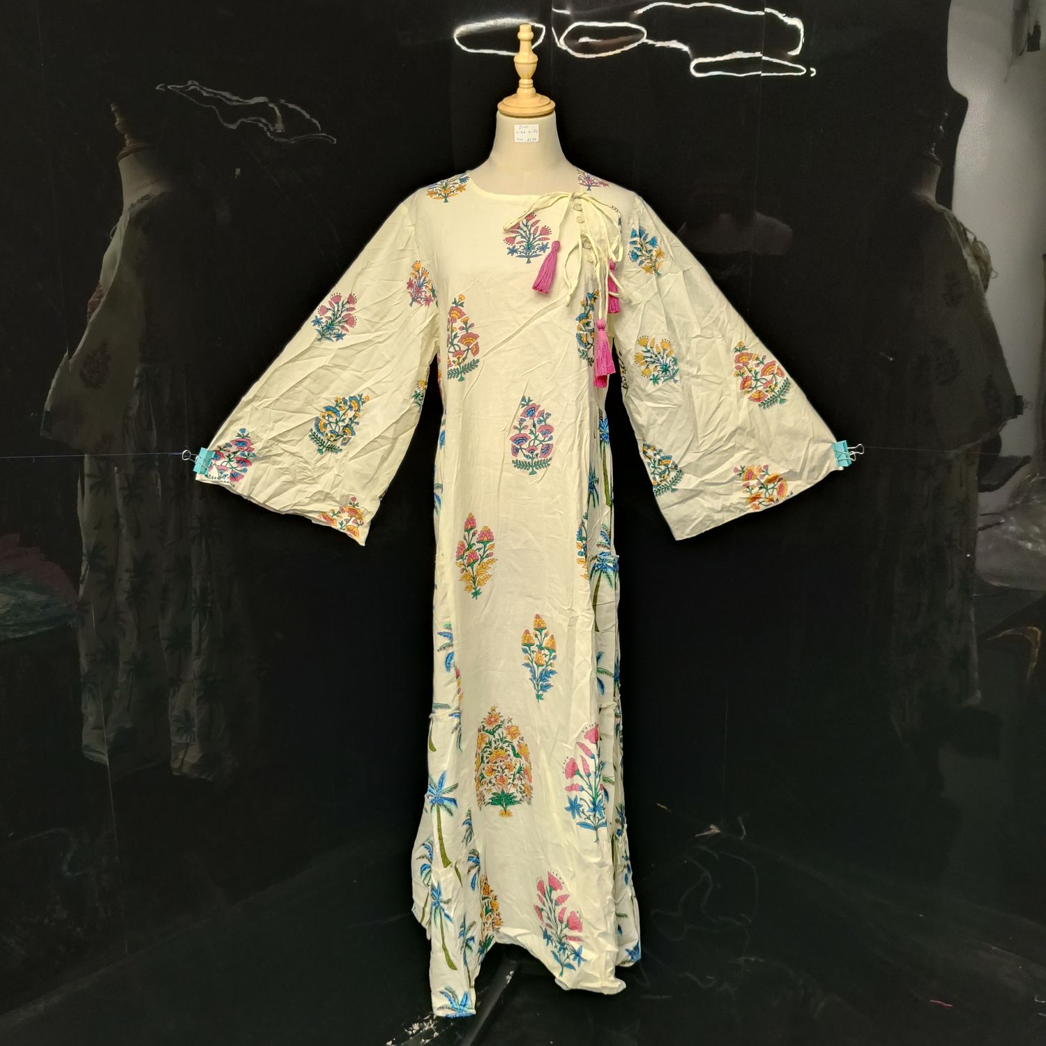 S-M Cindrella Printed Cotton Dress 57" Long Jalabiya