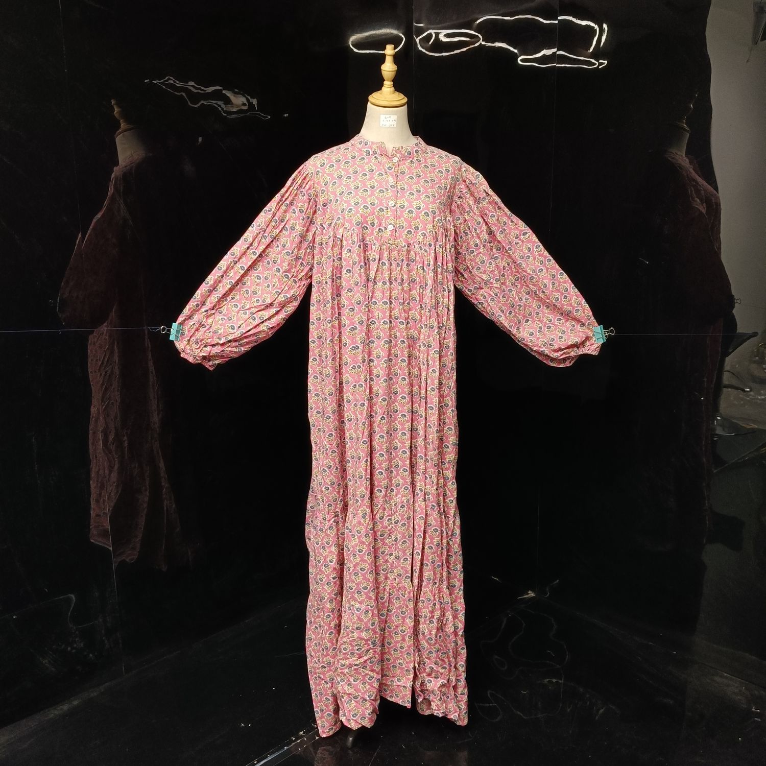 S/M Alfia Printed Cotton Dress 57" Long Jalabiya