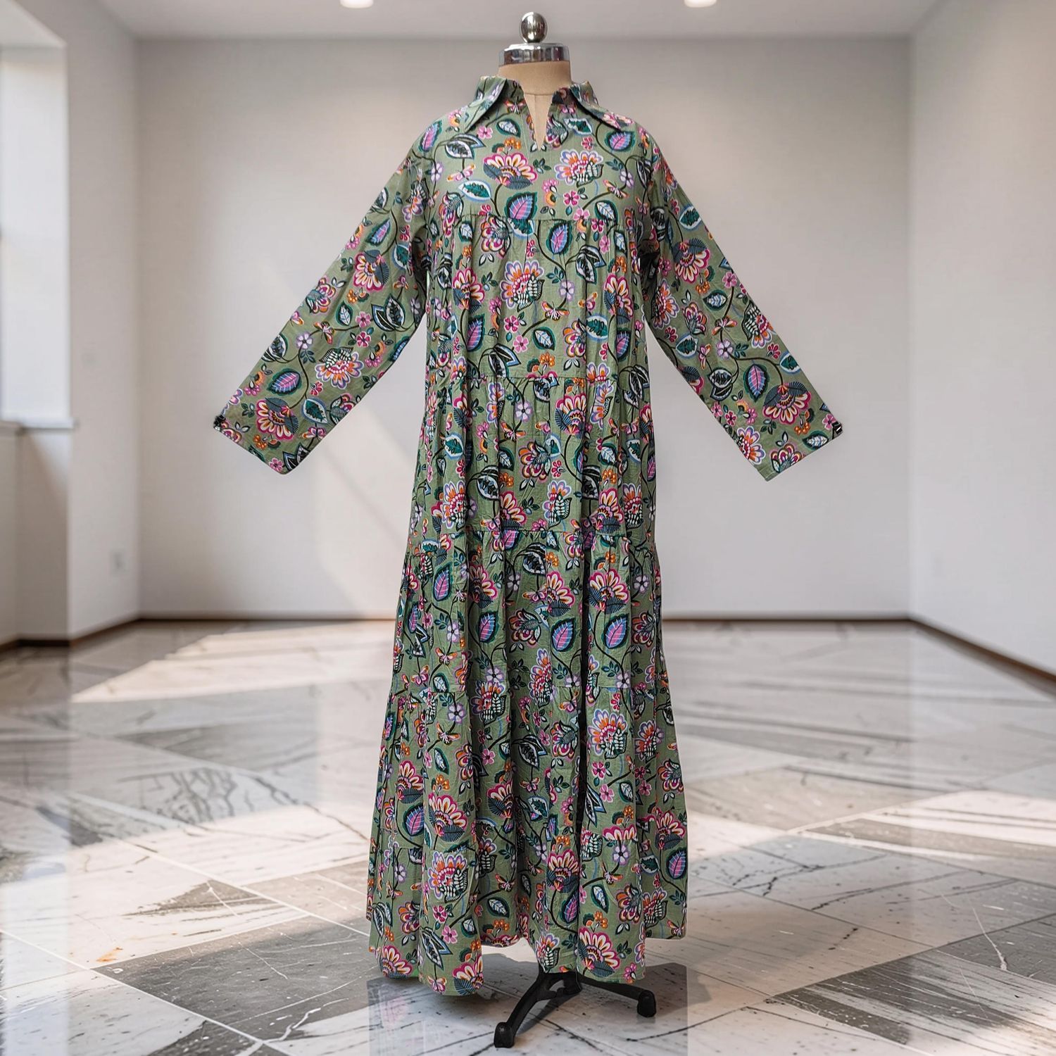 L-XL Cotton Jacket &amp; Jalabiya Set With Sheila length 55” Long JP