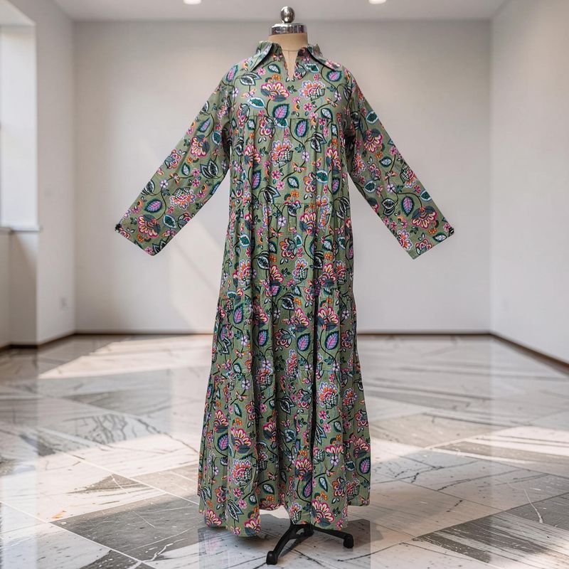L-XL Cotton Jacket &amp; Jalabiya Set With Sheila length 55” Long JP