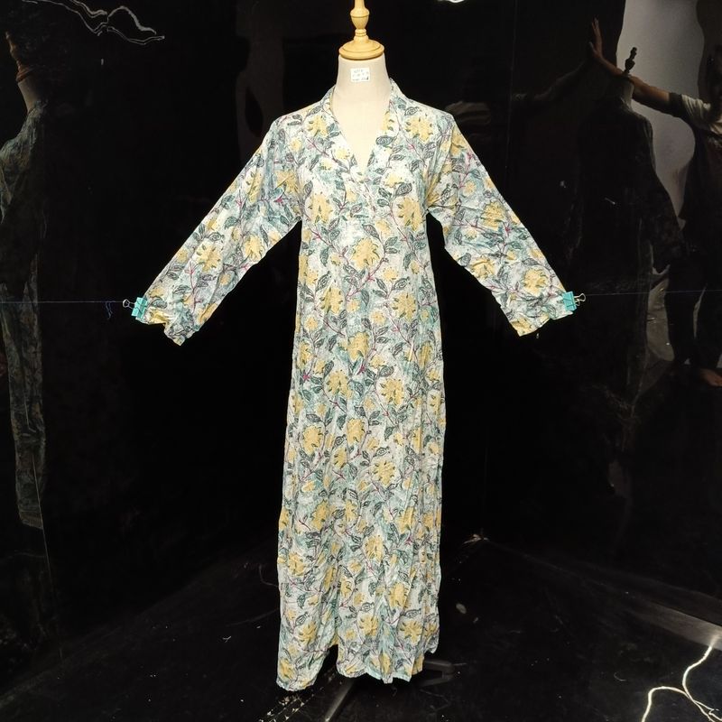  Teena XS/S Printed Cotton Dress 54" Long Jalabiya