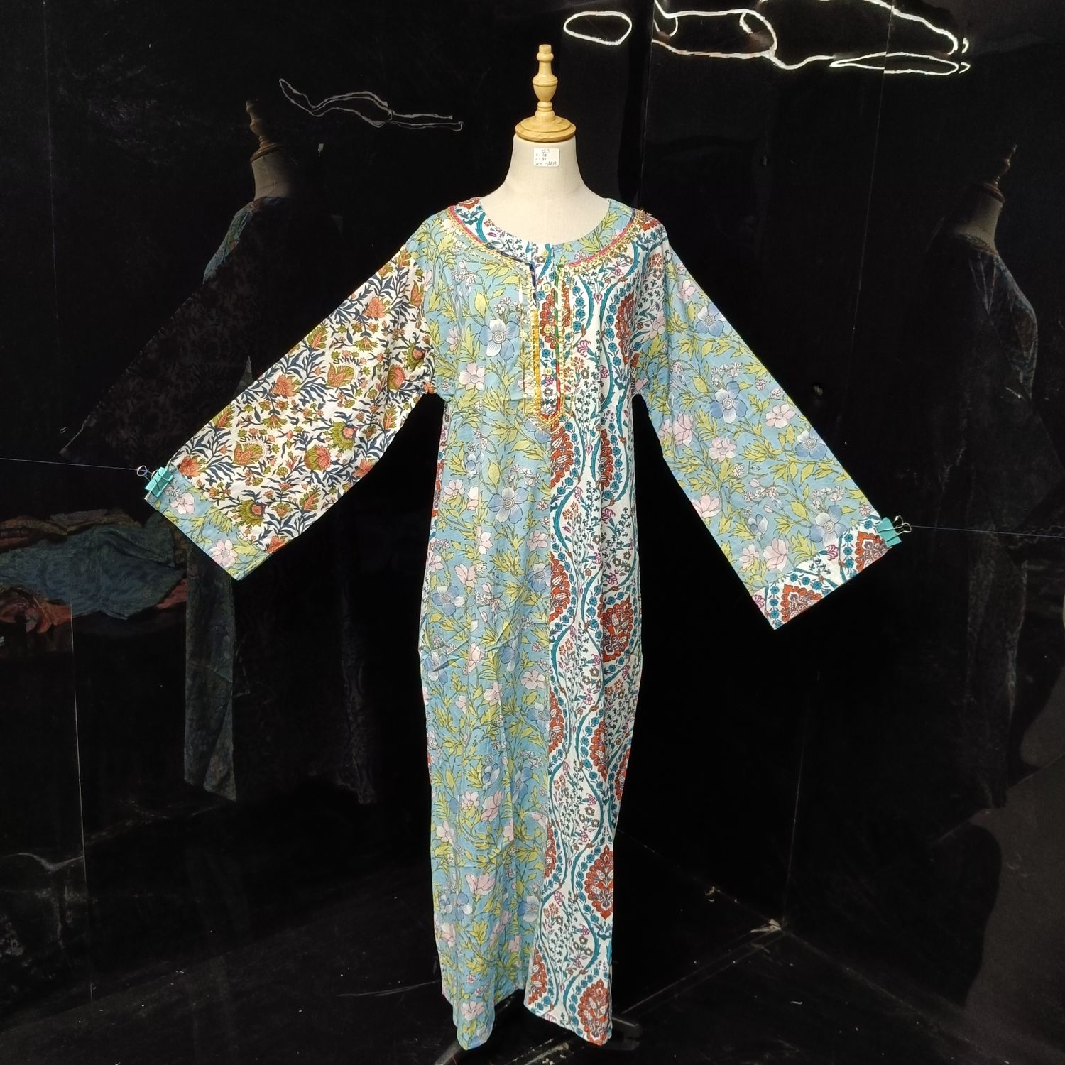 XS/S Noorain Printed Cotton Dress 54" Long Jalabiya