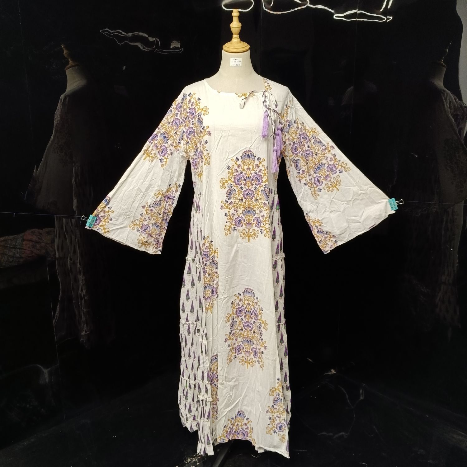 L/LX Cindrella Printed Cotton Dress 57" Long Jalabiya