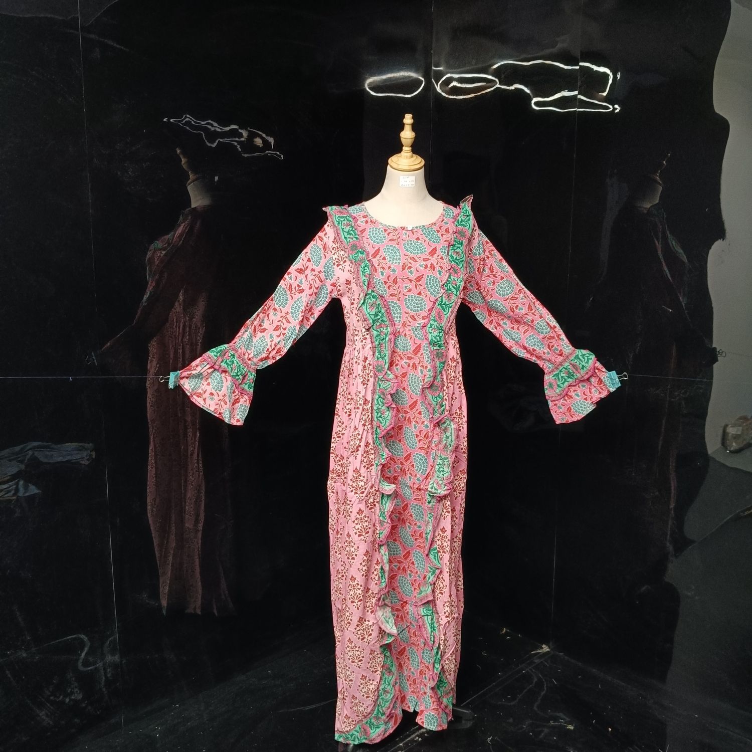 S/M Myza Printed Cotton Dress 57" Long Jalabiya