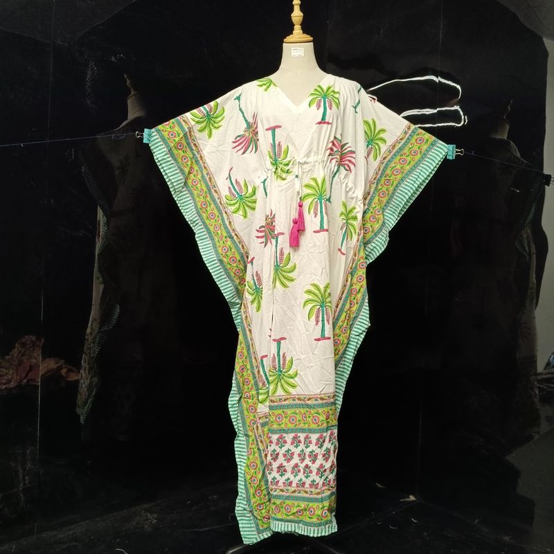 Free Size Cotton Farasha Kaftan 56" Long Jalabiya