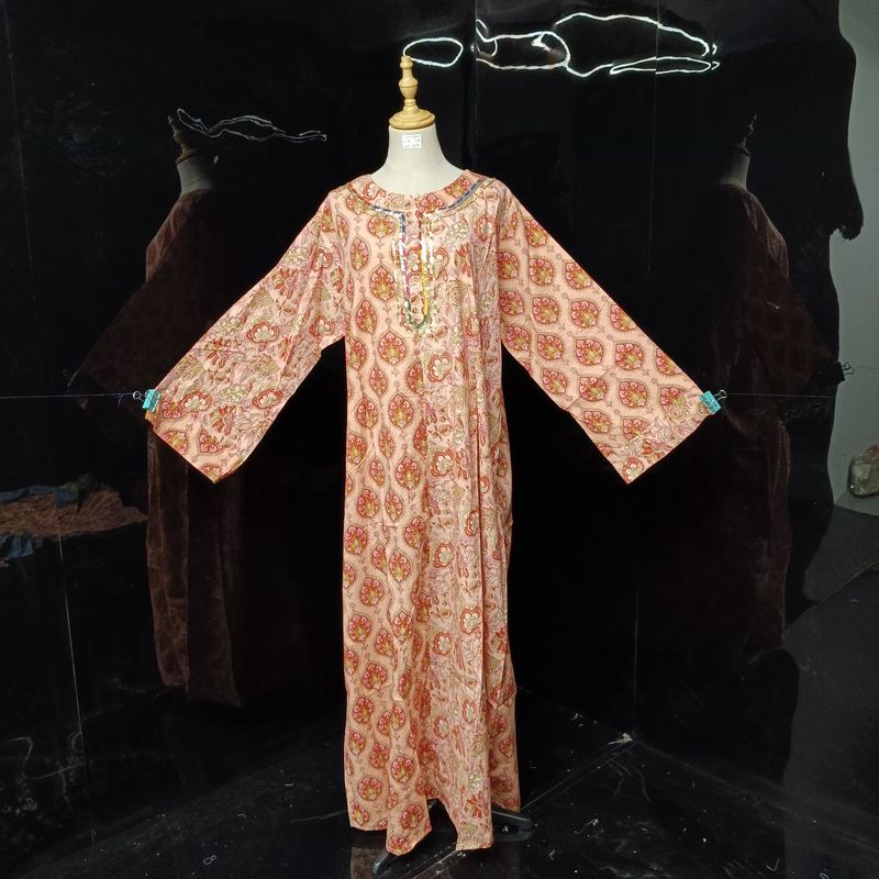2XL/3XL Noorain Printed Cotton Dress 57" Long Jalabiya