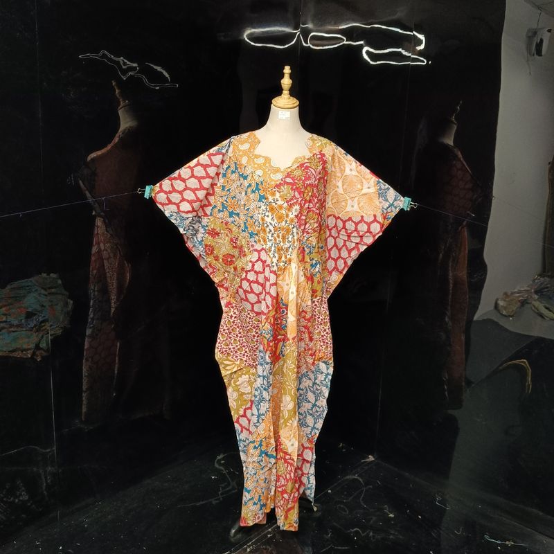Free Size Cotton Farasha Kaftan 56" Long Jalabiya