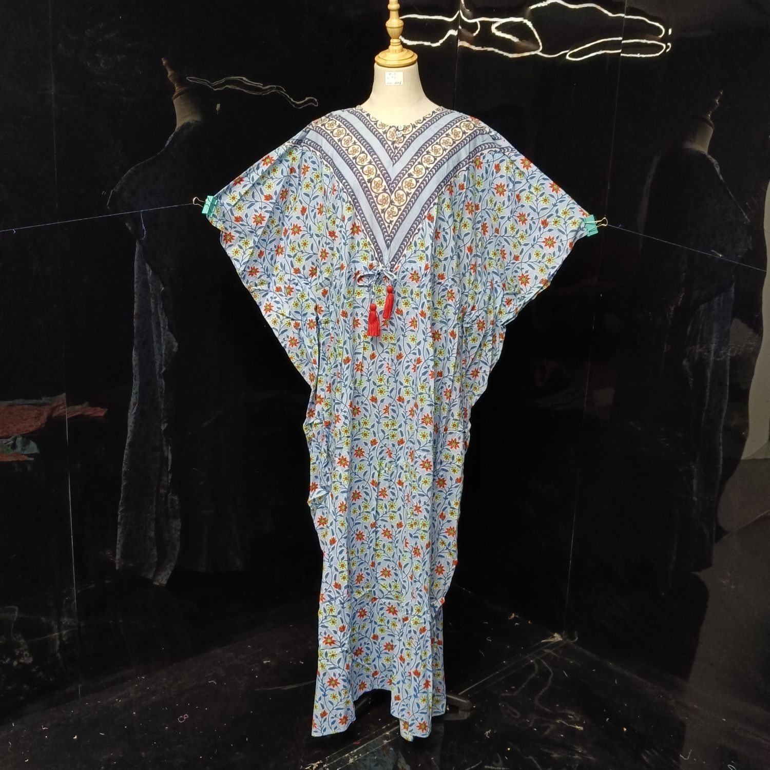 Free Size Cotton Farasha Kaftan 56" Long Jalabiya
