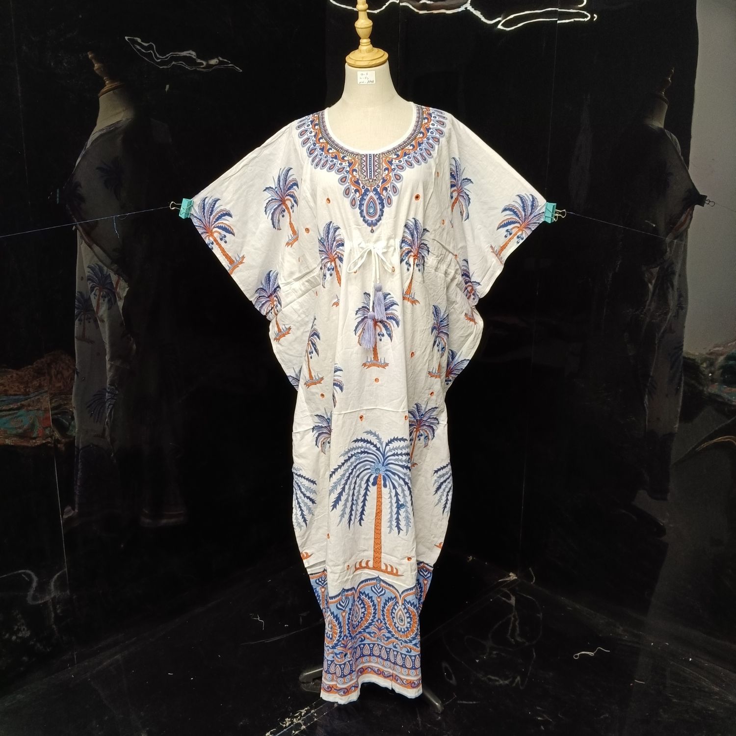 Free Size Cotton Farasha Kaftan 56" Long Jalabiya