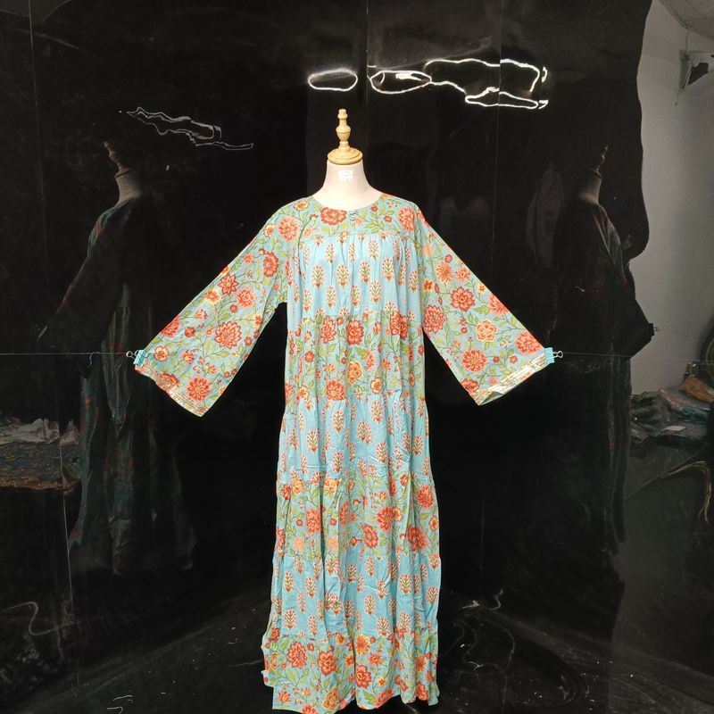 L/XL Moon Printed Dress 57" Long Jalabiya