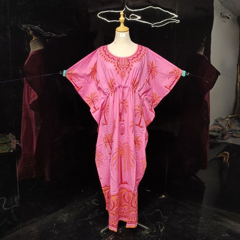 Free Size Cotton Farasha Kaftan 56" Long Jalabiya