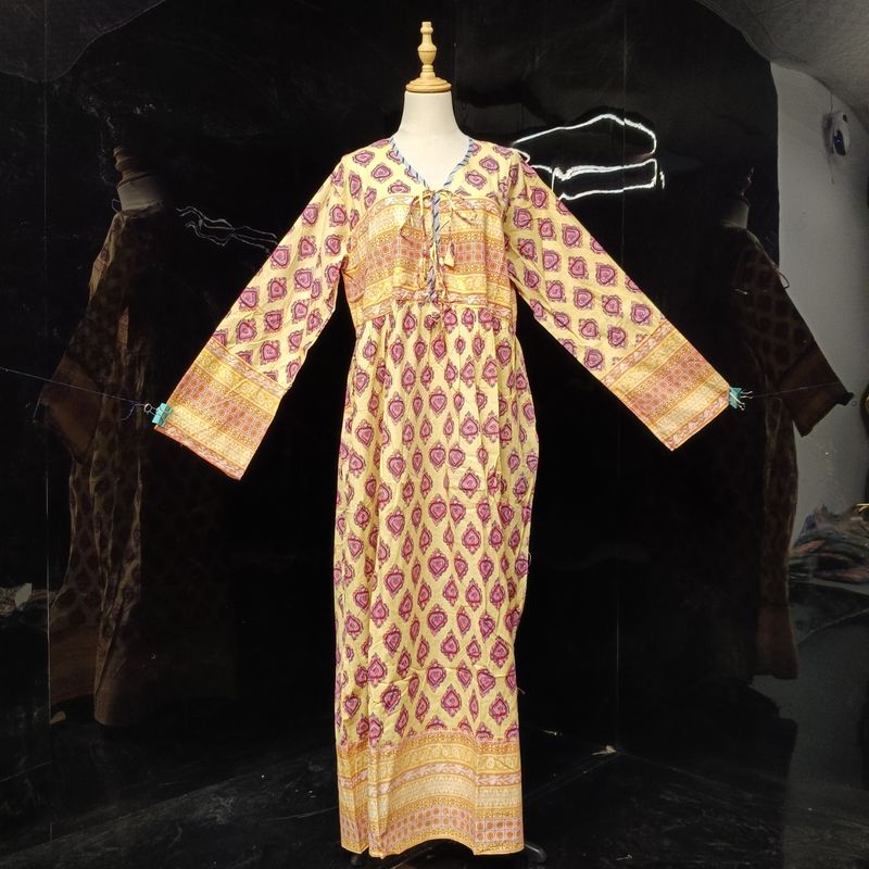 2XL/3XL  Beach Printed Cotton Dress 57" Long Jalabiya