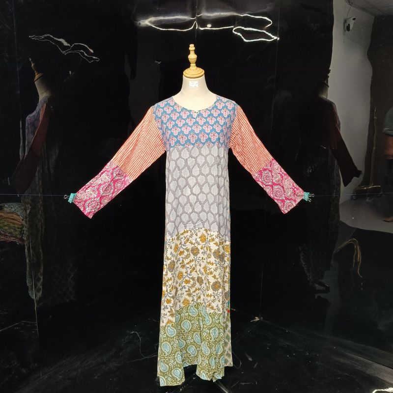 XS/S Special Printed Cotton Dress 54" Long Jalabiya