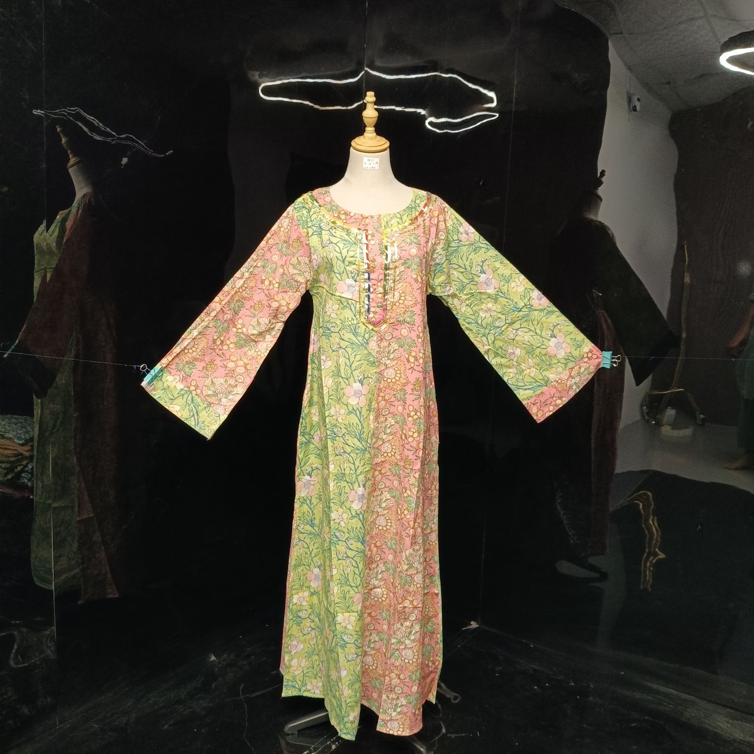 XS/S Noorain Printed Cotton Dress 54" Long Jalabiya