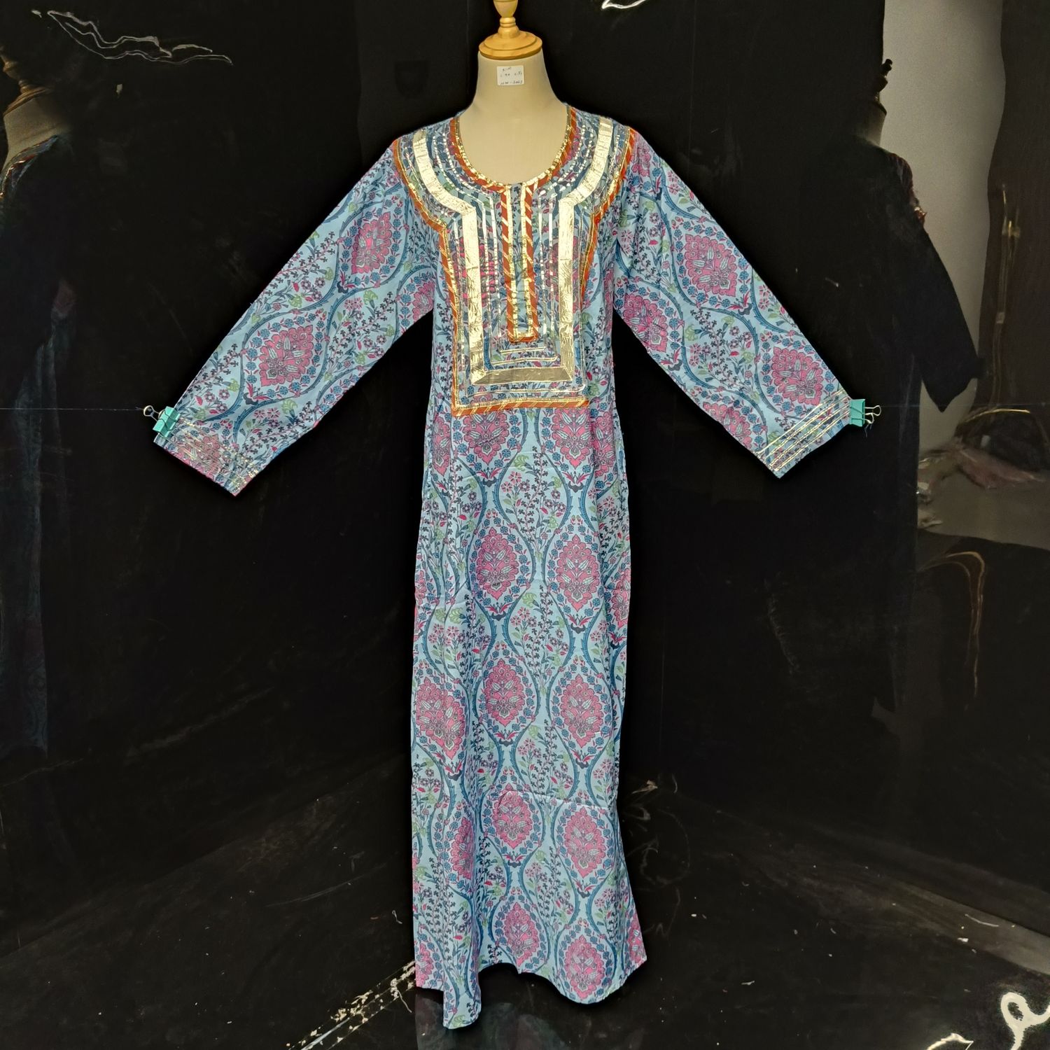 S/M Special Printed Cotton Dress 57" Long Jalabiya