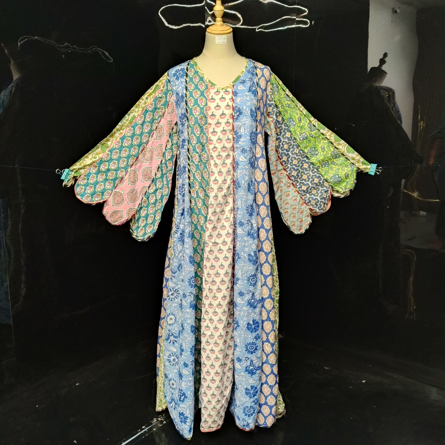 S/M  Meher Crystal printed Cotton  Dress 57" Long Jalabiya