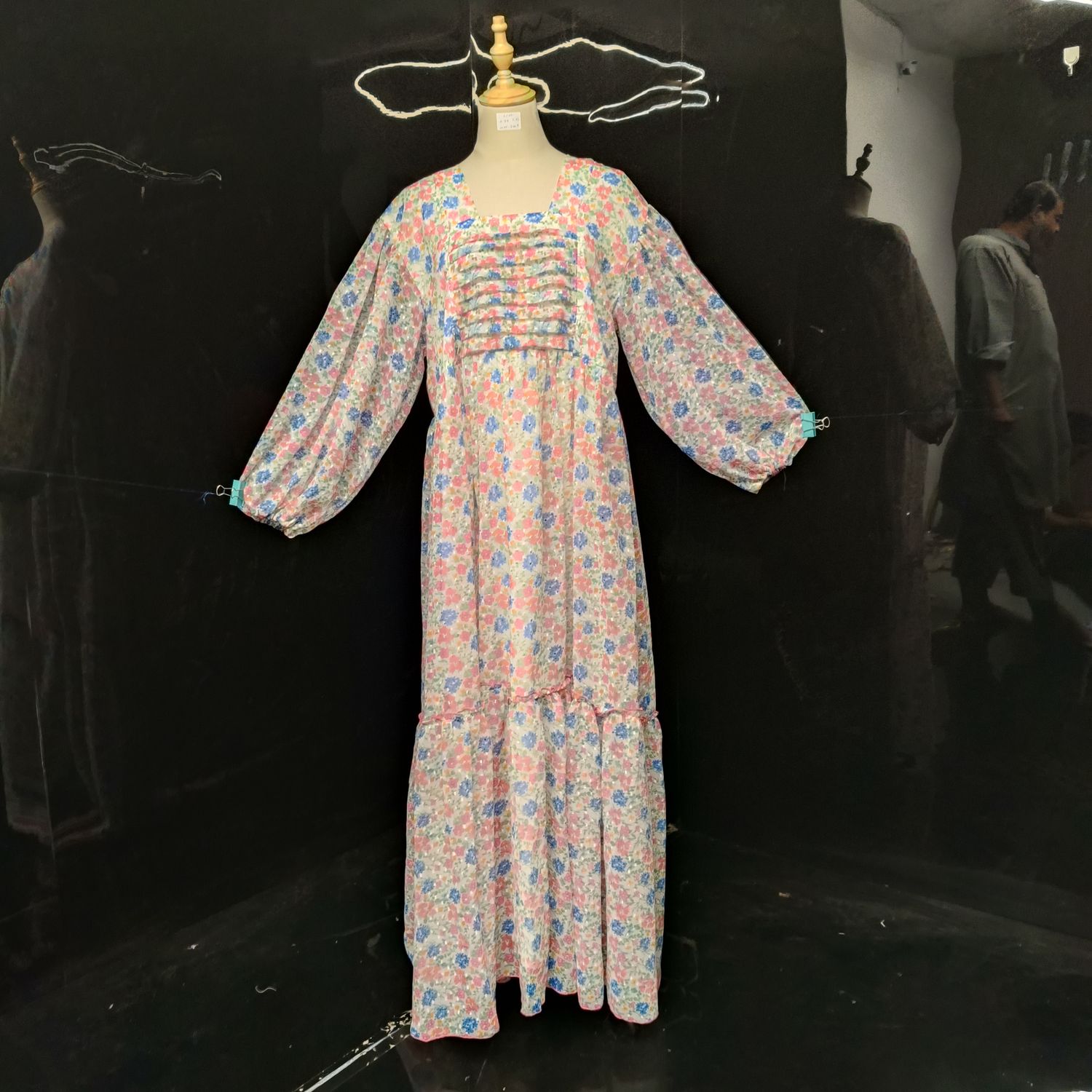 L-XL Misba Printed Dress 57" Long Jalabiya