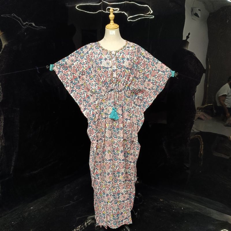 Free Size Cotton Farasha Kaftan 56" Long Jalabiya