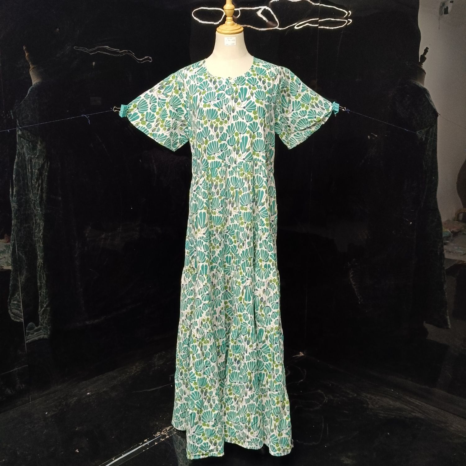 S/M Special Printed Cotton Dress 57" Long Jalabiya